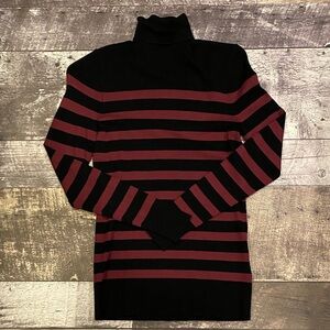 Black and Burgundy Striped Women’s Top